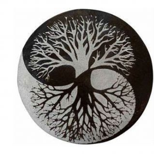 Incensario Selenita Árbol de la Vida-Ying Yang 10cm